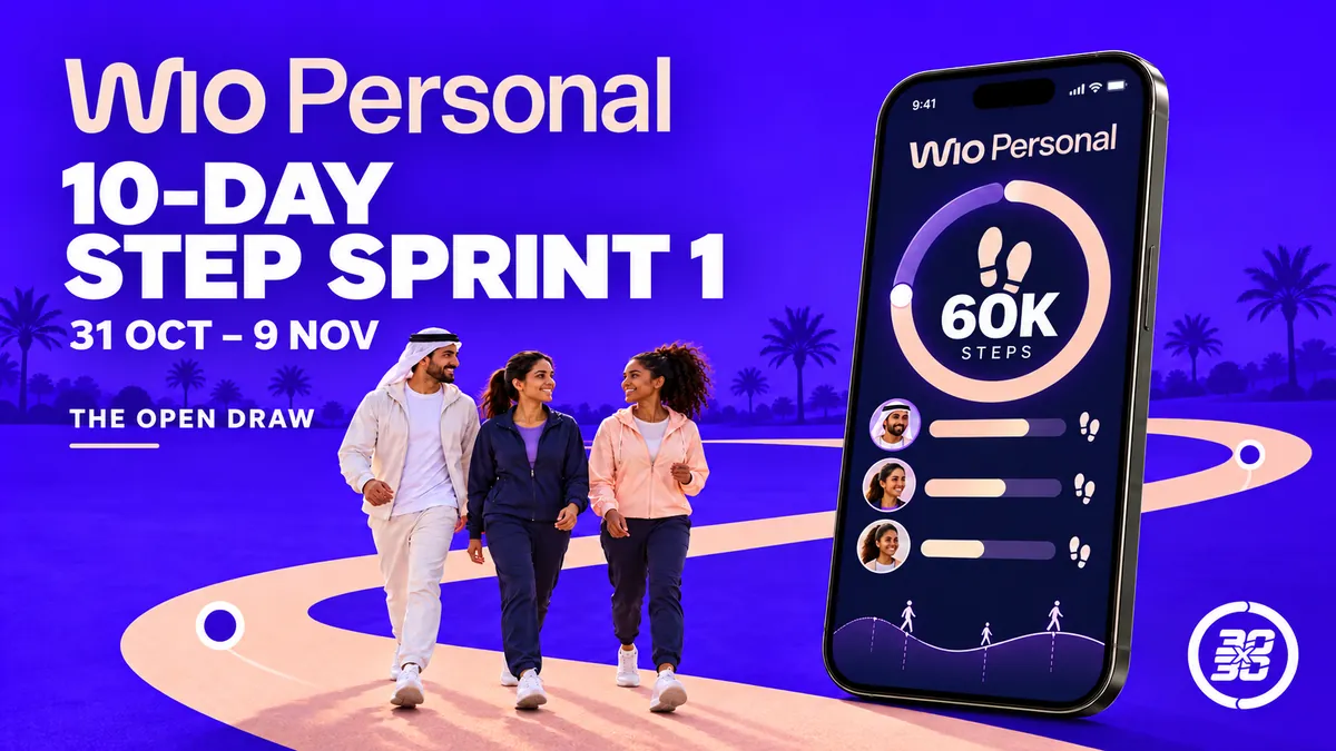 Wio Personal 10-Day Step Sprint 1 banner: 31 October to 9 November, the open draw, 60K steps